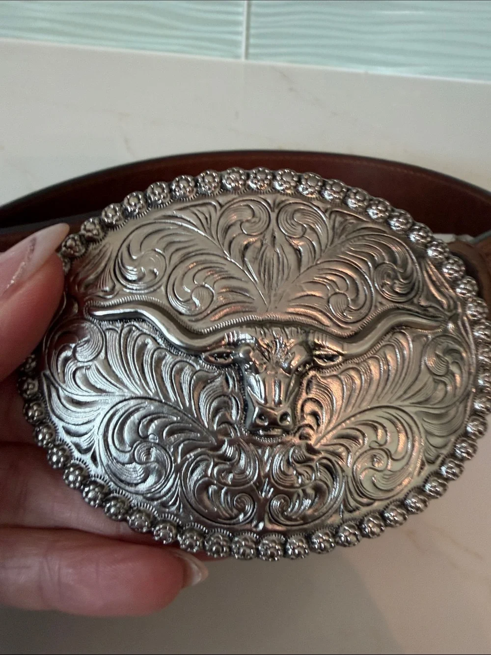 Boot Barn brown tooled